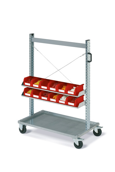 Carrello FOX con contenitori COMPAT Mis.2 colore rosso