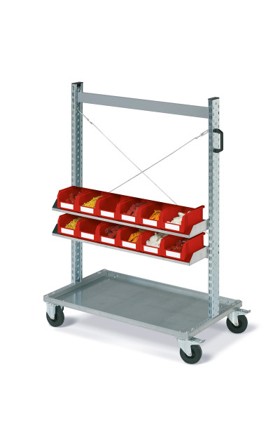 Montage Rollwagen mit COMPAT Kleinteilebehälter Grösse.2 Farbe: rot