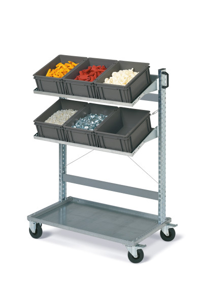 Assembly trolley FOX with ATHENA boxes Dim. 400x300x170h Ecogreen