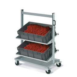 Carrello FOX, due mensole e ATHENA 800x600x120h Replast