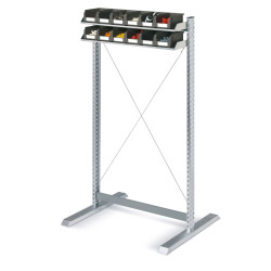 Scaffale QUICK BIFRONTE con contenitori COMPAT mis.2 Replast