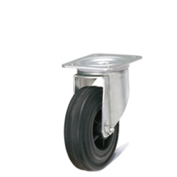 Swivel wheel in rubber diameter  100 mm