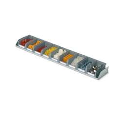 Fixed shelf, depth 150 mm, boxes COMPAT color grey SIZE.1