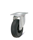 Swivel wheel in rubber diameter 125 mm