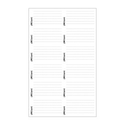 Feuille de 12 étiquettes pour taille 4 - 4A5