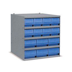 Industrial shelving systems with 14 RK bins Depth.500mm