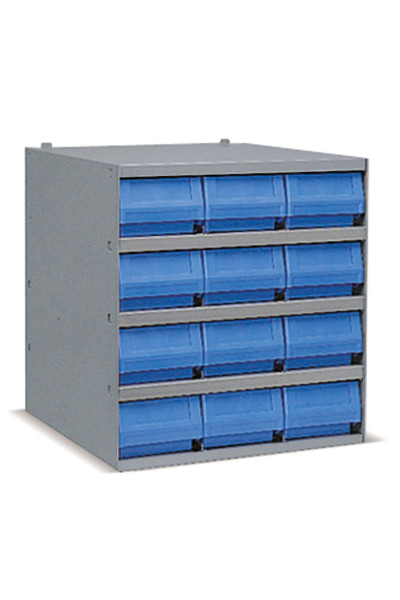 Industrial shelving systems with 12 RK bins Depth.500mm