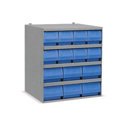 Industrial shelving systems with 14 RK bins Depth.400mm