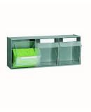 PRACTIBOX drawer units with 3 transparent tilting bins