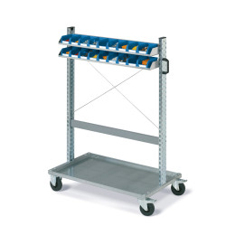 Chariot FOX avec 2 étagères avec bacs COMPAT taille.1