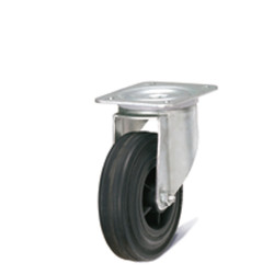 Swivel wheel in rubber diameter 125 mm