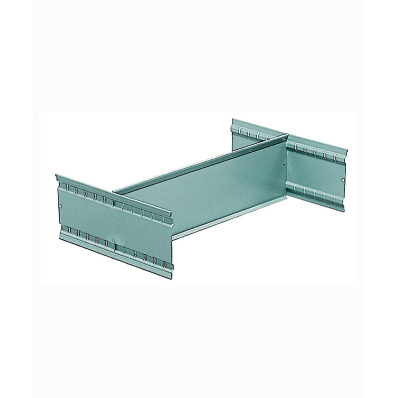 Galvanised divider with pair of supports