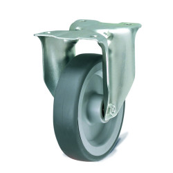 Fixed wheel in non-marking rubber diameter 125 mm