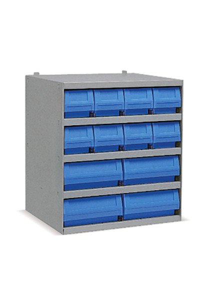 Industrial shelving systems with 12 RK bins Depth.400mm