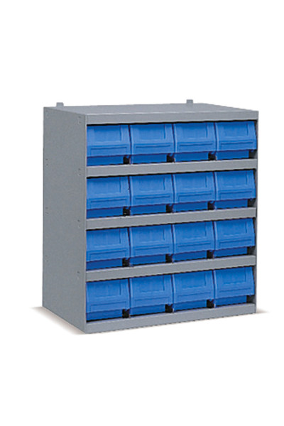 Industrial shelving systems with 16 RK bins Depth.300mm