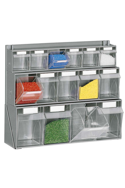 Telaio da banco con 18 cassetti basculanti