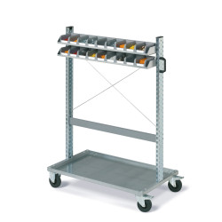 Assembly trolley FOX with COMPAT boxes Dim.1 grey colour