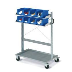 Assembly trolley FOX with COMPAT boxes Dim.3 blue colour
