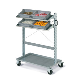Assembly trolley FOX with ATHENA boxes Dim. 300x200x170h grey colour