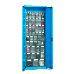 Armadio PICK blu con telaio PRACTIBOX, porte e serratura. 2000h mm