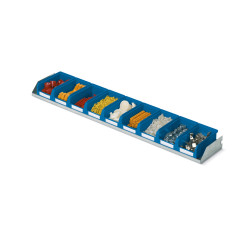 Étagère fixe, prof.150 mm, bacs COMPAT blue Taille.1
