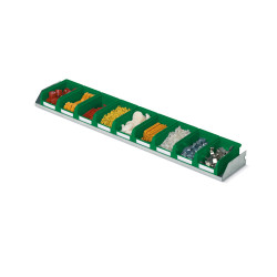 Feste Konsole, Tiefe 150 mm, mit Behälter COMPAT Farbe Grün GRÖSSE.1