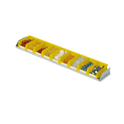 Étagère fixe, prof.150 mm, bacs COMPAT giallo Taille.1