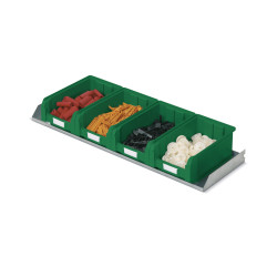 Mensola fissa, prof.295 mm contenitori COMPAT colore verde Mis.3A2