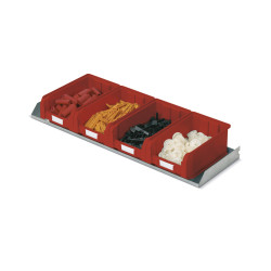 Fixed shelf,depth 295 mm, boxes COMPAT color red SIZE.3A2