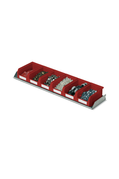 Feste Konsole, Tiefe 205 mm,mit Behälter COMPAT Farbe Rot GRÖSSE.2