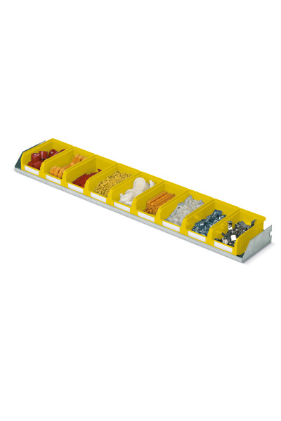 Mensola fissa, prof.150 mm, contenitori COMPAT colore giallo Mis.1
