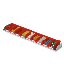 Mensola fissa, prof.150 mm, contenitori COMPAT colore rosso Mis.1