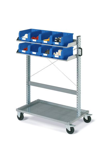 Carrello FOX completo di 2 mensole uguali con contenitori COMPAT Mis.3